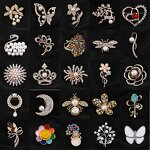 Metal Brooches Supplier - Pearl Rhinestone Flower Cloth Pins