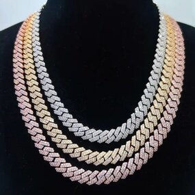 Moissanite Chain Manufacturer - 925 Silver Iced Out Cuban Necklace