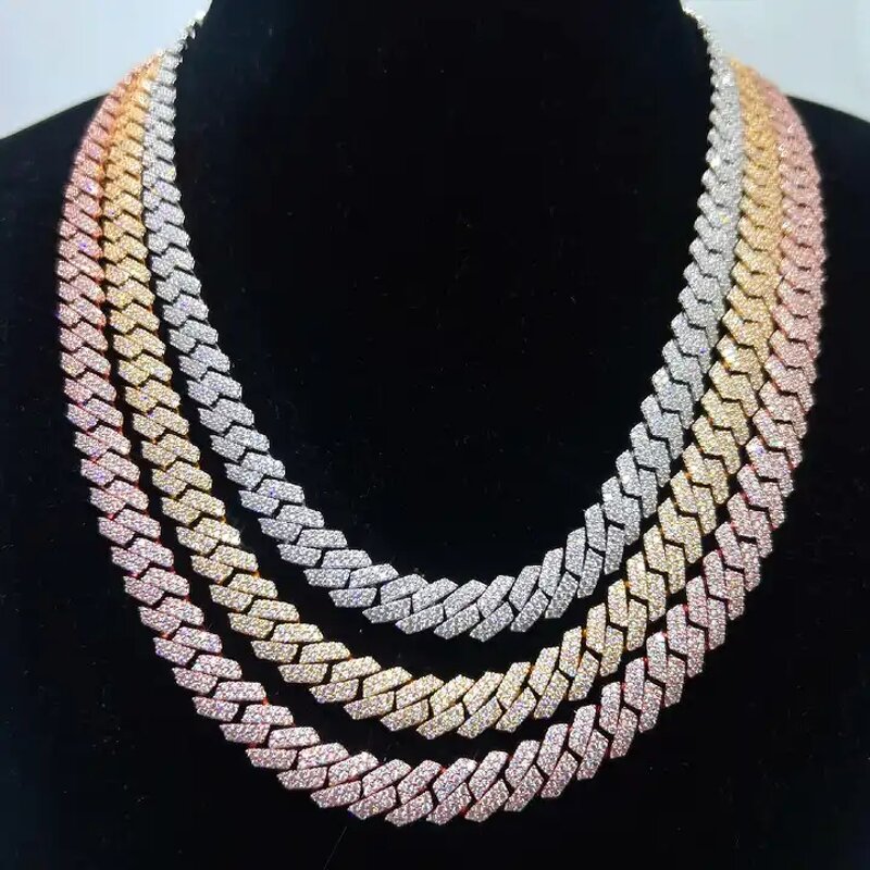 Moissanite Chain Manufacturer - 925 Silver Iced Out Cuban Necklace