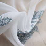 Embroidered Curtains Factory - OEM Blue Gray Living Room Bedroom Fabric