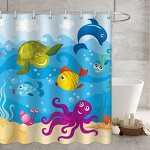 Shower Curtain Factory - OEM Marine Animal Digital Printing Bathroom