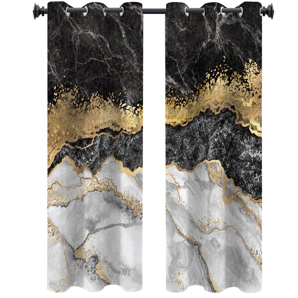 Printed Curtains Manufacturer - OEM Simple Marble Pattern Hotel House