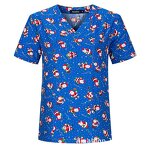 Print Scrubs Manufacturer - OEM Patterned V-neck Hospital Uniform Top