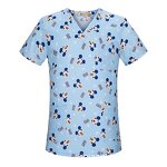 Print Scrubs Manufacturer - OEM Patterned V-neck Hospital Uniform Top