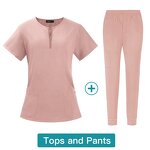 Scrubs Sets Factory - OEM Elastic Hospital Uniform Top Pants Custom