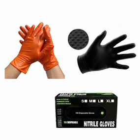 Black Nitrile Gloves Factory - OEM 8mil Diamond Texture Powder Free