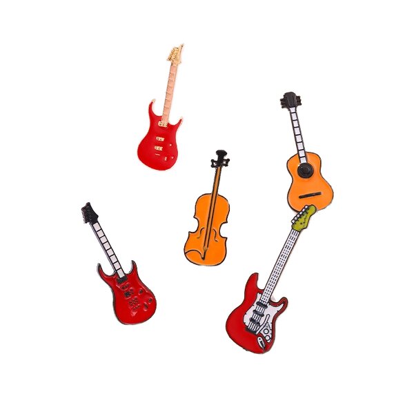 Metal Brooch Factory - Custom Cartoon Guitar Jewelry Manufacturer