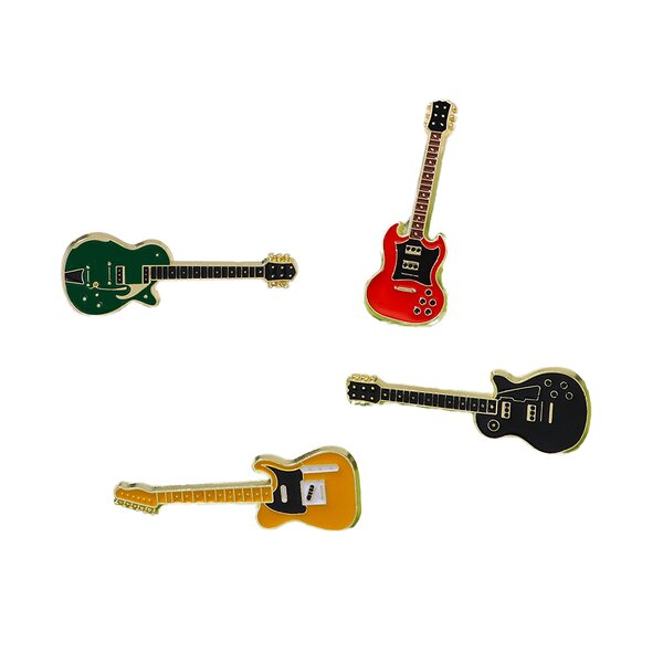 Metal Brooch Factory - Custom Cartoon Guitar Jewelry Manufacturer