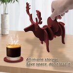 Silicone Coaster Manufacturer - Reindeer Design Heat-Resistant Cup Mat