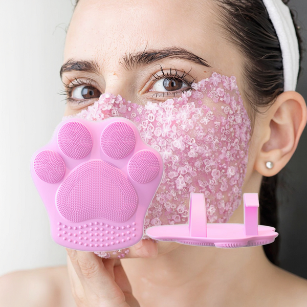 Face Wash Brush Supplier - Cat Claw Design Silicone Cleansing Brush