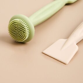 Dual-Ended Mask Brush Manufacturer - 2-in-1 Clay Applicator Scrubber