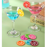Drink Markers Factory - Colorful Orange Silicone Wine Glass Tags