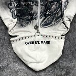 Zip Hoodie Factory - Custom 500GSM Boxy Vintage Hoodie with Rhinestones