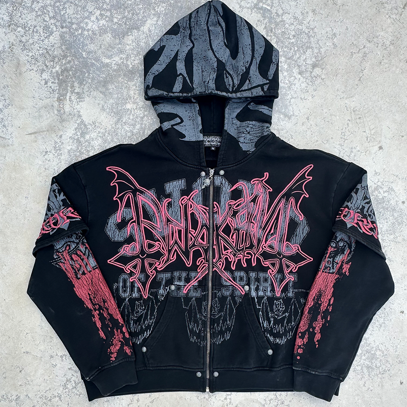 Zip Up Hoodie Factory - Custom Vintage Acid Wash Sweatshirt