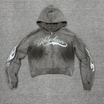 Men's Hooded Sweatshirt Factory - Custom Acid Wash Rhinestone Hoodie