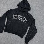 Men's Hooded Sweatshirt Factory - Custom Acid Wash Rhinestone Hoodie