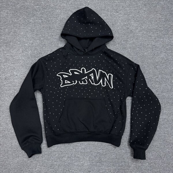 Men's Hooded Sweatshirt Factory - Custom Acid Wash Rhinestone Hoodie