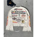 Long Sleeve T-Shirt Factory - Custom Waffle Distress Raw Hem Tee