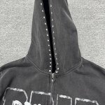Men's Zip Hoodie Factory - OEM Custom Vintage Distressed Hoodie