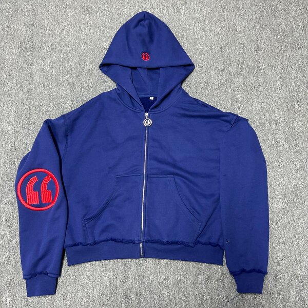 Zip Hoodie Factory - Custom 600GSM Heavyweight 3D Embroidery Hoodie