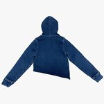 Women's Denim Hoodie Factory - Custom Asymmetric Fleece Jacket