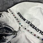 Zip Hoodie Factory - Custom 500GSM Boxy Vintage Hoodie with Rhinestones