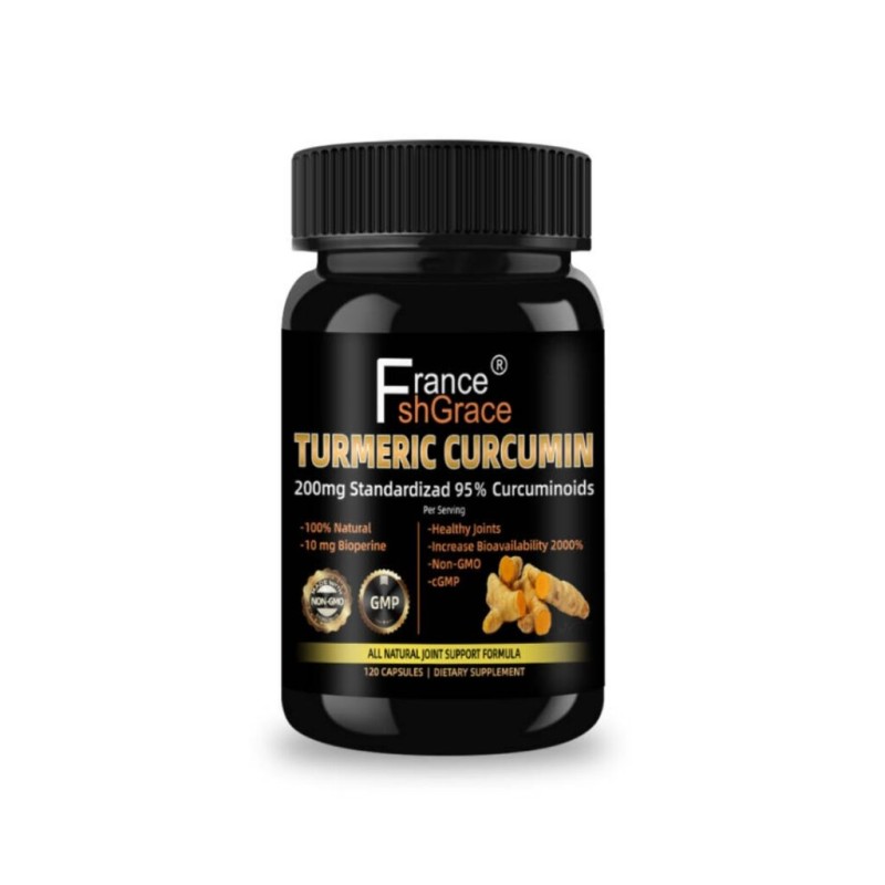 120 Capsules Turmeric Curcumin Bioperine 200mg 95% Curcuminoids Turmeric Powder Curcumin Capsules