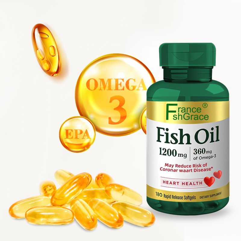Hight Quality Fish Oil Extract Help Relieve Symptoms of Dry Eye Disease Inflammation for Adult Fish Oil Softgels 180 Softgels