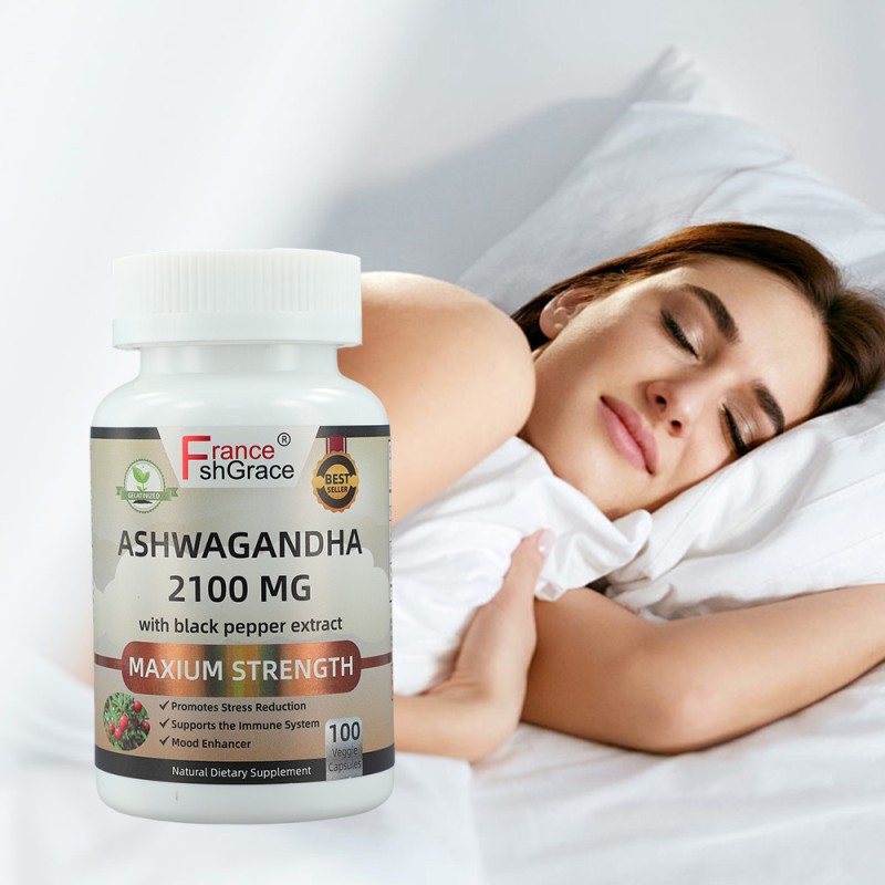 Pure Organic Ashwagandha Root Extract Supplement for Adults Stress Relief Improve Sleep Organic Ashwagandha Capsules