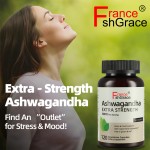 Organic Ashwagandha Root Extract Capsules for Stress Relief and Mood Enhancer Antioxidant Support Supplement 120 Capsules