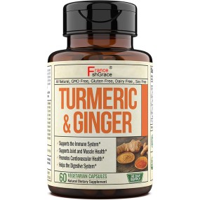 热卖60计数天然关节心脏支持吸收姜黄姜黄素胶囊健康营养姜黄提取物补充