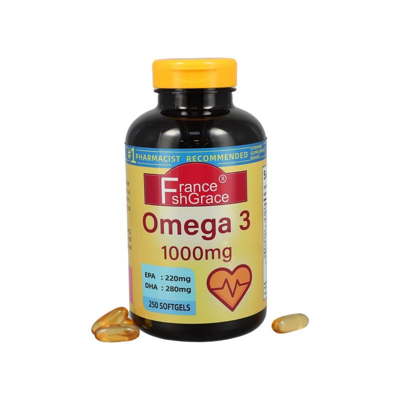 Fish Oil Omega 3 Supplements 1000mg Omega 3 Fish Oil for  Healthy Heart Support 250 Softgels