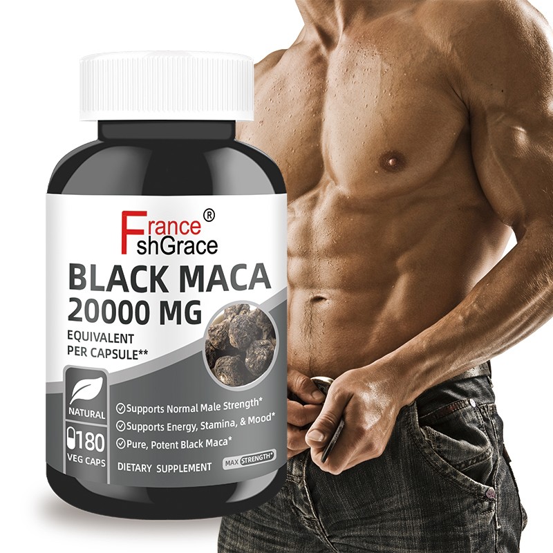 Premium 20000mg Maca Extract Capsules Black Maca Root Supplement Boost Energy Stamina Endurance for Adults (Not Pregnant Women)