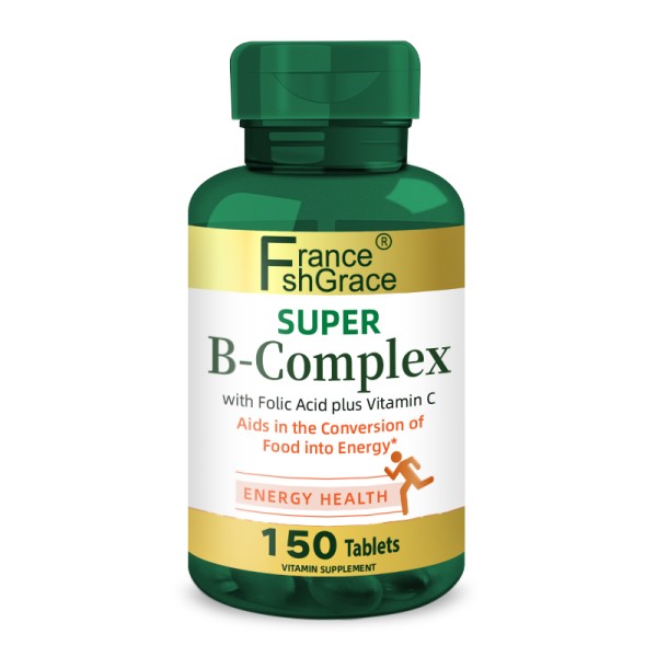 B Complex Vitamins with Vitamin C Folic Acid 150 Tables Vitamin B Complex Supplements  for Adults