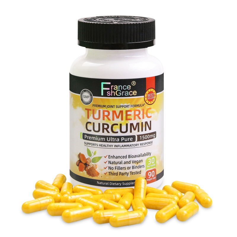 Turmeric Curcumin Capsules 90 Count Gluten Free Herbal Formula with Black Pepper for Bioavailability and Joint Comfort Support