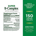 High Strength B Complex Vitamin Tablets Aids Food Energy Conversion Enhances Energy Metabolism for Adults B Complex Tablets