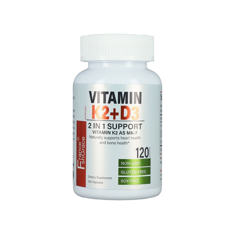 Vitamin K2 with D3 Supplement,Supports Better  Cardiovascular Health and Maintains Healthy Immune  System Blance,120 Capsules