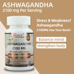 Organic Ashwagandha 2100mg Organic Ashwagandha Root Extract  Capsules for Stress Relief and Mood Enhancer