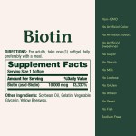 Biotin Supplement Supports Healthy Hair, Skin and Nails Biotin Capsules 100 Tablets