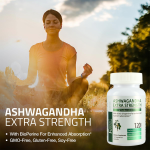High Absorption Ashwagandha Capsules with Black Pepper Vegan Herbal Supplement for Stress Energy Ashwagandha Supplement