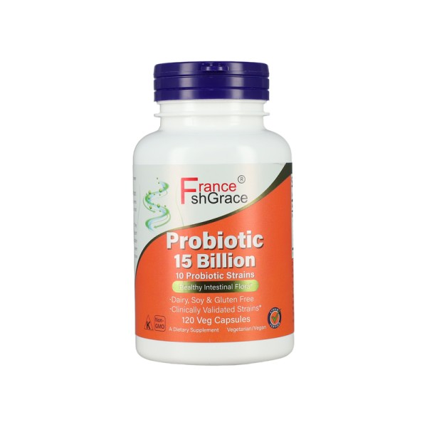 Probiotic 15 Billion 10 Probiotic Strains Healthy Intestinal Flora Dairy Ckunically Validated Strains 120 Capsules