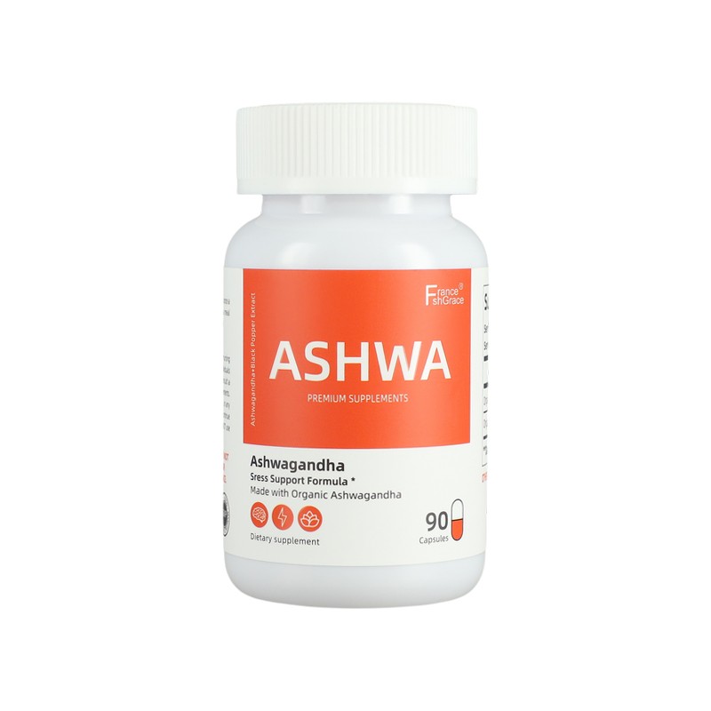 Organic Ashwagandha Root Extract Capsules for Stress Relief, Energy & Mood Support - 90 Vegan Capsules