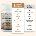 Organic Ashwagandha 2100mg Organic Ashwagandha Root Extract  Capsules for Stress Relief and Mood Enhancer