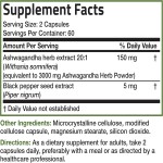 High Absorption Ashwagandha Capsules with Black Pepper Vegan Herbal Supplement for Stress Energy Ashwagandha Supplement