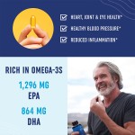 Organic Fish Oil Omega 3 3600 mg Supplement for Adults Support Heart Health Fish Oil Softgels