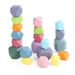 Wooden Building Blocks Factory - Rainbow Stone Stacking Toy