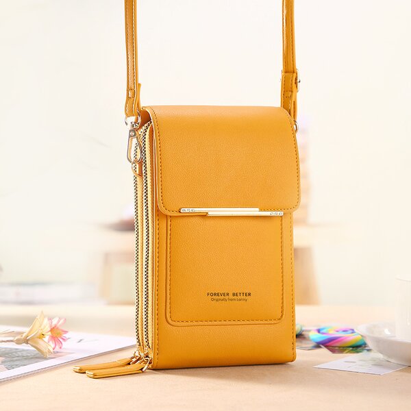 Mini Crossbody Bag Factory - Faux Leather Vertical Wallet