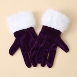 Santa Gloves Factory - White Plush Christmas Festive Mittens