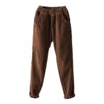 Corduroy Pants Factory - Women Plush High Waist Harem Pants