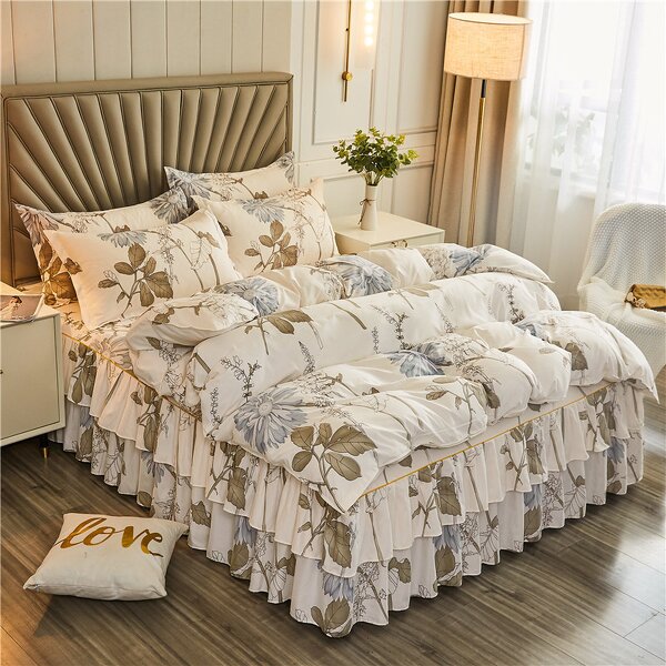 Bed Sheets Set Factory - Flower Quilt Cover Bed Sheet Pillowcase